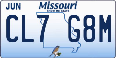 MO license plate CL7G8M