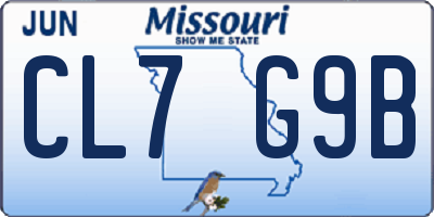MO license plate CL7G9B