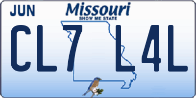 MO license plate CL7L4L