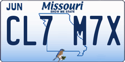 MO license plate CL7M7X