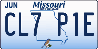 MO license plate CL7P1E