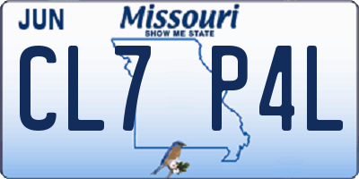 MO license plate CL7P4L