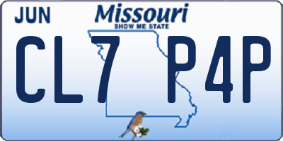 MO license plate CL7P4P
