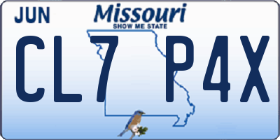 MO license plate CL7P4X