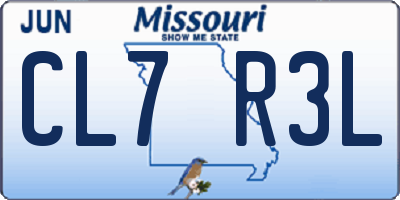 MO license plate CL7R3L