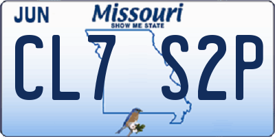 MO license plate CL7S2P