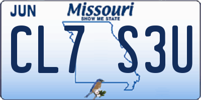 MO license plate CL7S3U