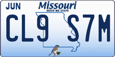 MO license plate CL9S7M