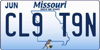 MO license plate CL9T9N