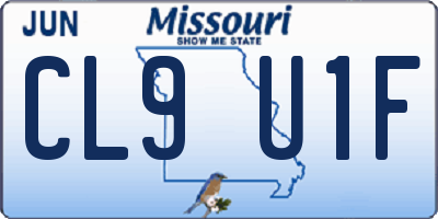 MO license plate CL9U1F