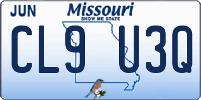 MO license plate CL9U3Q