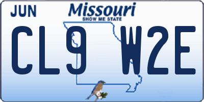 MO license plate CL9W2E