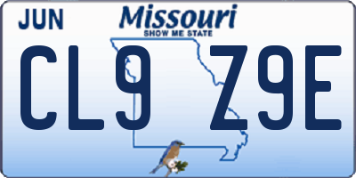 MO license plate CL9Z9E