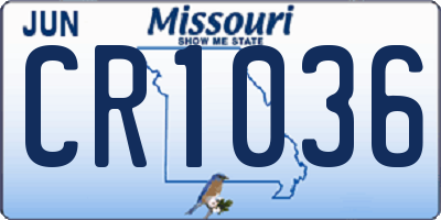 MO license plate CR1036