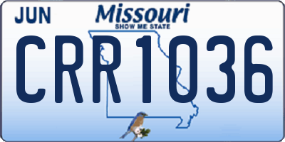 MO license plate CRR1036