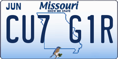 MO license plate CU7G1R