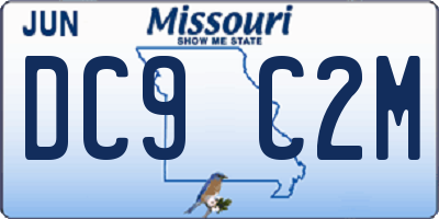 MO license plate DC9C2M