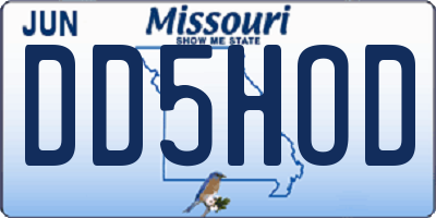 MO license plate DD5HOD