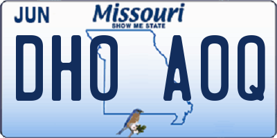 MO license plate DH0A0Q
