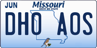 MO license plate DH0A0S