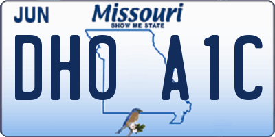 MO license plate DH0A1C