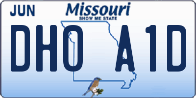 MO license plate DH0A1D