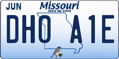 MO license plate DH0A1E