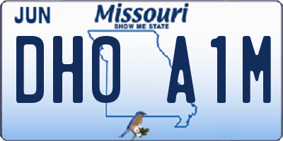 MO license plate DH0A1M