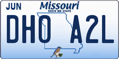 MO license plate DH0A2L