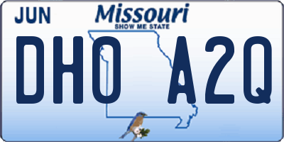 MO license plate DH0A2Q