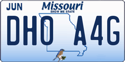 MO license plate DH0A4G