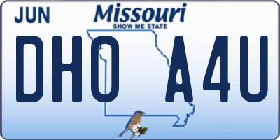 MO license plate DH0A4U