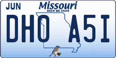 MO license plate DH0A5I