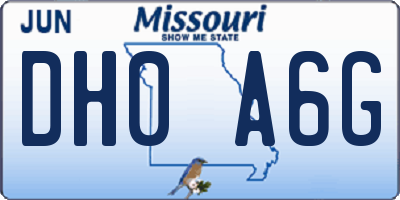 MO license plate DH0A6G
