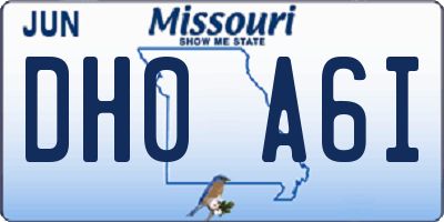 MO license plate DH0A6I