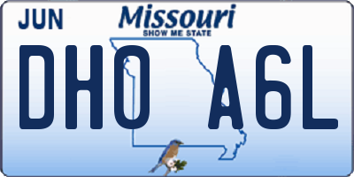 MO license plate DH0A6L