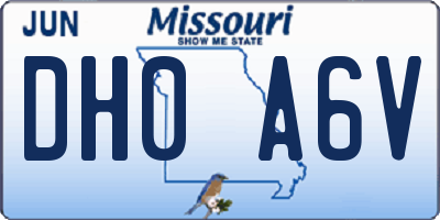 MO license plate DH0A6V