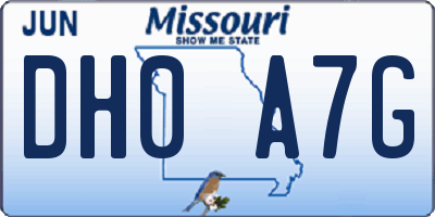 MO license plate DH0A7G