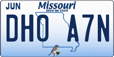 MO license plate DH0A7N