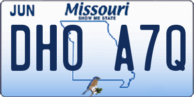 MO license plate DH0A7Q