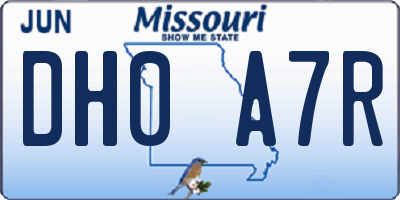 MO license plate DH0A7R