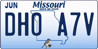 MO license plate DH0A7V