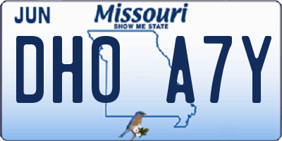 MO license plate DH0A7Y