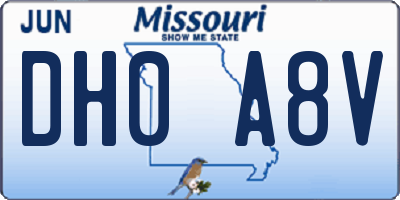 MO license plate DH0A8V