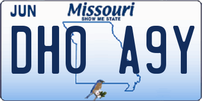 MO license plate DH0A9Y