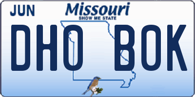 MO license plate DH0B0K