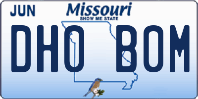 MO license plate DH0B0M
