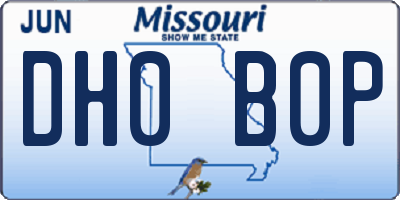 MO license plate DH0B0P