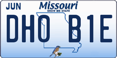 MO license plate DH0B1E