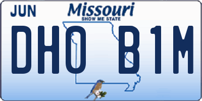 MO license plate DH0B1M